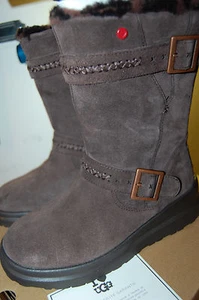 Neu im Karton UGG Moto Stiefel Wildleder Leder Obermaterial komplett gefüttert UGG reine Wolle Größe 4 - Bild 1 von 11