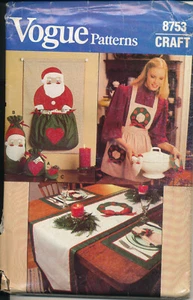 De colección VOGUE 8753 Navidad Vacaciones Artesanía Decoración Santa Corona DELANTAL Patrón UNCT - Imagen 1 de 2