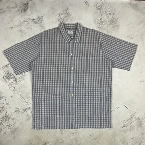 Zimmerli Light Blue Check Short Sleeve Cotton Pyjama Shirt Size Medium M - Picture 1 of 14