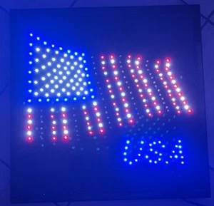 Amerika Flagge LED Schild, Fensterschild, Ladenschild, Geschäftsschild - Bild 1 von 1
