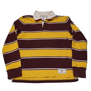 Abercrombie & Fitch Long Sleeve Rugby Polo Shirt Size Medium Striped Y2K *Flaws - Picture 1 of 11