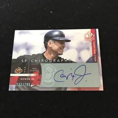 2003 SP Authentic Cal Ripken Jr World Series Heroes Auto Autograph 233/295 - Image 1 of 2