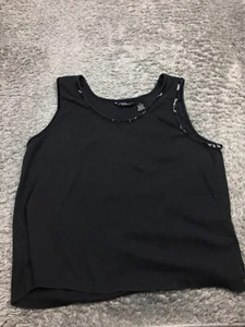 Reference Point Tank Top Woman Size 3X Black Sequin Neckline Cotton - Picture 1 of 11