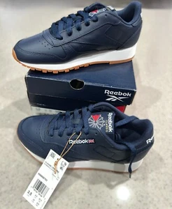 NUEVO - Reebok Clásico Cuero Correr Azul/Blanco/Goma. Unisex Talla 3.5 Hombre 5 Mujer - Imagen 1 de 11