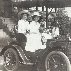 ORIGINAL VINTAGE MAGIC Glass Lantern Slide Photograph 1900s JFM Motor Car Ford - Bild 1 von 4