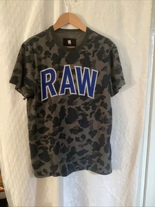 G Star Raw Mens Camouflage Print Short Sleeve T Shirt Size S - Picture 1 of 6