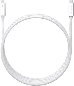 Razer Thunderbolt 4 Cable (2.0m / 6.56ft): Up to 40 Gigabits Per 2.0M, White - Picture 1 of 5