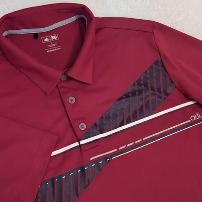 Mens L ADIDAS GOLF Adizero athletic  collared polo shirt Red - Imagem 1 de 4