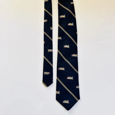 Винтажный Smithsonian Institution галстук паровоз проводник пути в полоску - Изображение 1 из 4