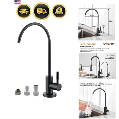 Water Filter Faucet Stainless Steel Black Drinking Reverse Osmosis Kitchen - Image 1 of 4