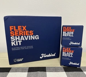FREEBIRD Flex Series Shaving Kit Rotary Shaver Gold Black With 2 Refill Kits NEW - Picture 1 of 3