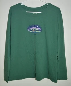 Life is Good Relaxed Fit Women's Shirt Small Long Sleeve Green Girls Camping - Picture 1 of 6