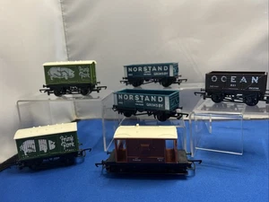 Hornby Tri-Ang OO vagones abiertos, vagón cerrado Prime Pork, furgoneta de freno de tonelada sin probar - Imagen 1 de 13