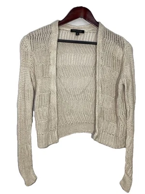 Banana Republic ShrugCardigan Sweater Italian Linen Sz M Open Knit Cottagecore - Image 1 of 4