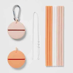 12pc Silicone Straw Set Warm Colors - Room Essentials - Picture 1 of 1