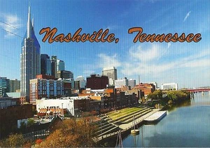 Postal Tennessee Nashville Cumberland River City Skyline sin usar como nueva - Imagen 1 de 1