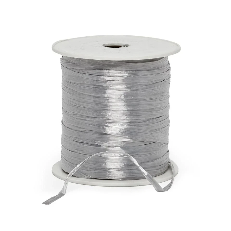 Silver Raffia | Silver Pearlized Raffia Ribbon - 1/4in. x 100 Yds (pm4434998) - Image 1 of 1