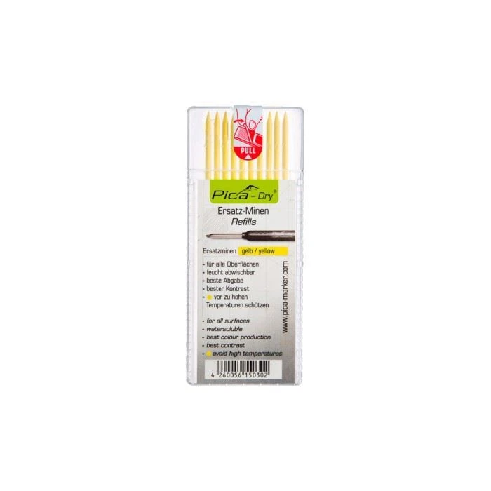 Pica Dry Pen REFILL Yellow pk10 4032
