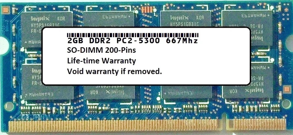 2GB SODIMM Dell Vostro 1015 1200 1310 1320 1400 1410 1500 1510 Ram Memory - Image 1 of 1
