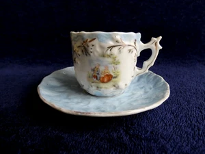 ANTIQUE CUP AND SAUCER GERMAN PORCELAIN c1880 - Picture 1 of 5
