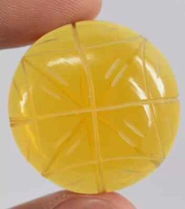 77 Carat Natural Yellow Citrine Traditional Carved Loose Gemstone Certified - Picture 1 of 4