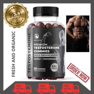 Testosterone Boost Gummies for Men Booster Mens Health & Male Enhancement 60 CT - Picture 1 of 10