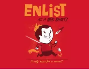 Star Trek It Stinks to be CAMISA ROJA ENLIST Dibujos animados sátira Tefury Damas Camisa - Imagen 1 de 1