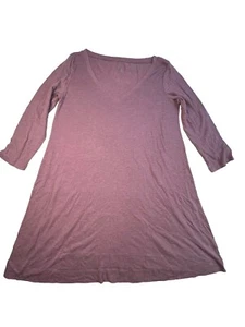 Victoria Secret Midi Purple Cotton V-Neck Sleep Shirt /Gown - Size Large Dress - Picture 1 of 8