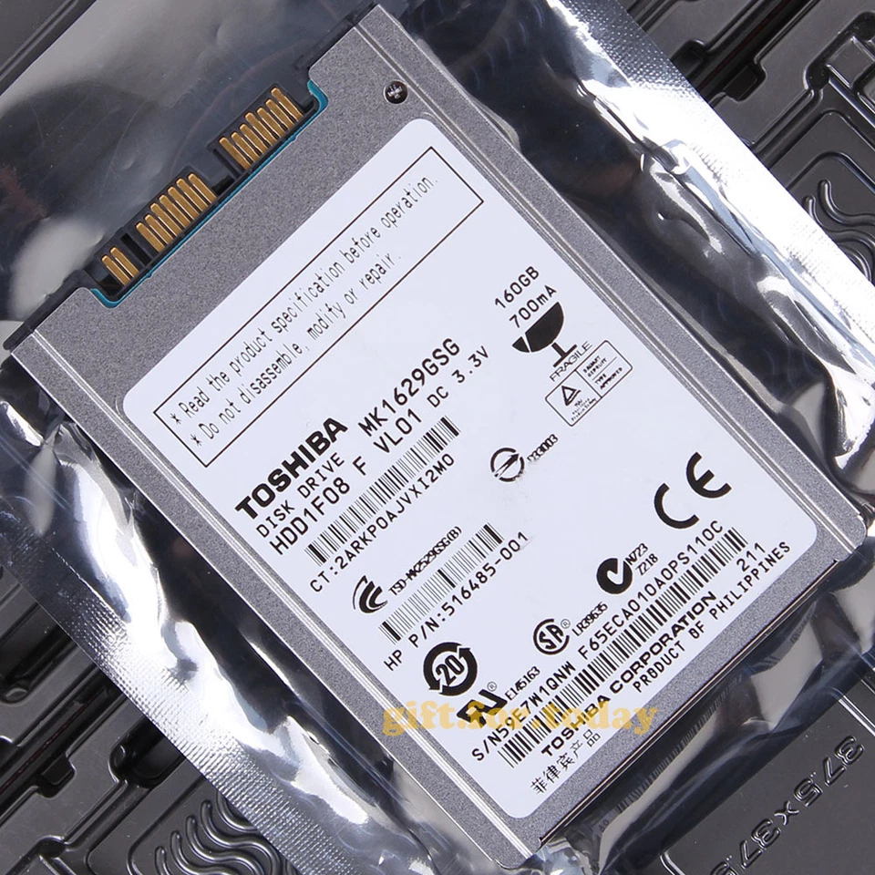 For TOSHIBA MK1629GSG 160GB Hard Disk Drive HDD 1.8" 8MB 5400RPM micro-SATA - Image 1 of 1