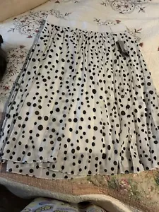 Skirt Xl Pleated White Black Polka Dot Lined New With Tags - Picture 1 of 4