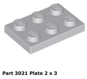 Lego 3021 4x Light Bluish Gray Plate 2 x 3 Set 7665