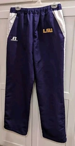 LSU TIGERS Embroidered LSU Logo Mesh Lined Sweatpants Zippered Pockets Sz Med - Picture 1 of 8