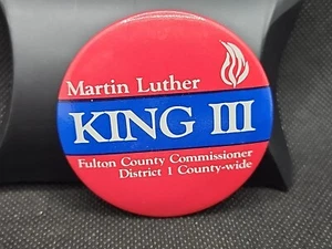 Vintage Martin Luther King III Fulton County Commissioner Pin Very Rare - Picture 1 of 2