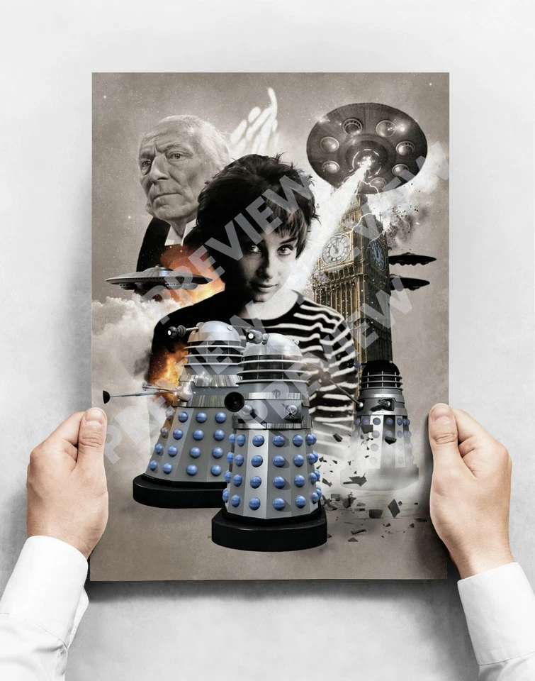 Doctor Who 1st Dr Who William Hartnell - Daleks  A3 Size Poster - Image 1 of 1