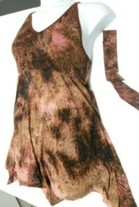 TIE DYE LYRICAL COSTUME Contemporary DANCE DRESS Ladies szs shorts included - Picture 1 of 11