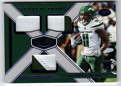 2020 Panini Plates & Patches Full Coverage Patch Blue Denzel Mims /25 (ref13456) - Image 1 of 2