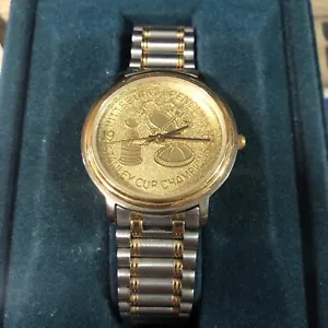 18K Gold Pittsburgh Penguins 1991 Stanley Cup Champions Wrist Watch Limited - Picture 1 of 4