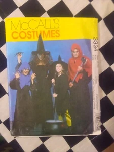 3334 Disfraces de Bruja y Brujo McCall's Patrón de Costura Niños Talla 7-16 - Imagen 1 de 4