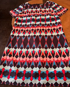 J CREW FACTORY GEOMETRIC PRINT SHEATH LINED DRESS WOMENS SZ 2 CLASSIC - Picture 1 of 7