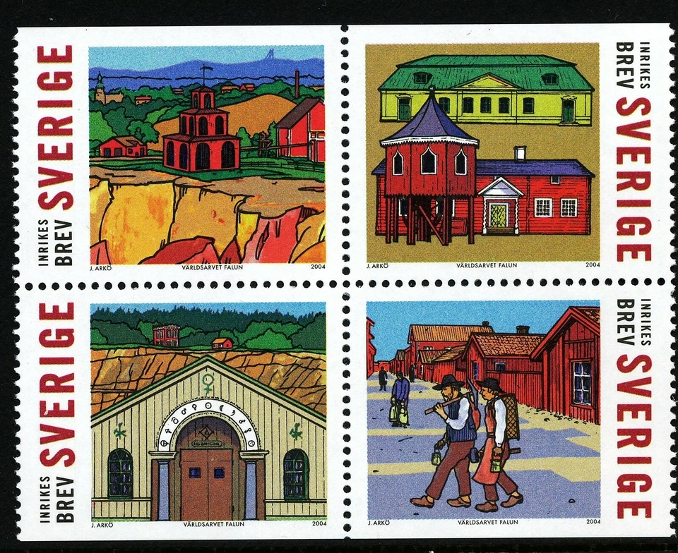 Sweden 2004 Booklet pane World heritage 5 Falun; copper mine.  MNH - Image 1 of 1