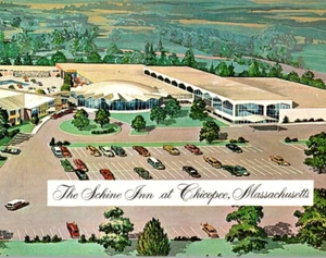 c1960s Vintage Schine Motor Inn Chicopee MA Unposted Panorama Chrome Postcard - Picture 1 of 3