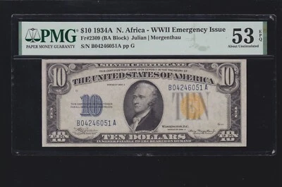 US 1935A $10 North Africa Emergency Issue FR 2309 PMG 53 EPQ AU (051) - Image 1 of 2