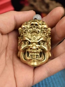 Colgante budismo mahakala estatua de cobre de bronce liso tallado a mano 80277 - Imagen 1 de 3