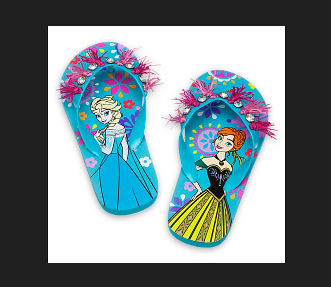 [Disney Store] Chanclas para niñas Anna and Elsa - Talla 7/8, 9/10, 11/12 - Nuevas Foto 1 de 1