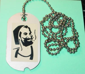 ZIG ZAG ROLLING PAPERS VINTAGE 1970's HEADSHOP 20" DOG TAG NECKLACE MADE IN USA - Picture 1 of 2