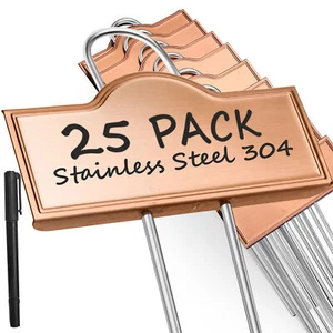 Metal Plant Tags Nursery Garden Labels Pot Marker Stake Waterproof with a Pen - Picture 1 of 15