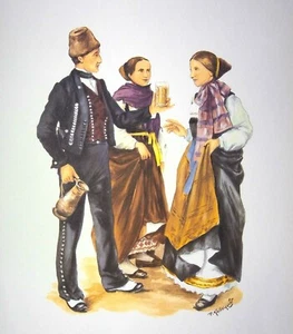 |ELSASS] Paul KAUFFMANN: Das Bierfest, GRAVUR signiert, 1931 - Bild 1 von 3