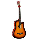38'' Full Size  6 Strings Cutaway Folk Acoustic Guitar for Students D0W0