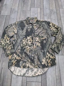 Men's Mossy Oak Camo Long Sleeve Button Up Shirt Size XL Cotton - Picture 1 of 6