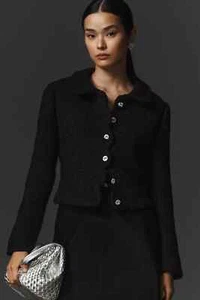 Anthropologie Maeve Scallop Tweed Jacket S - Picture 1 of 4